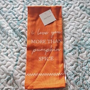 Fall Dish Towel Set of 2 with White Text